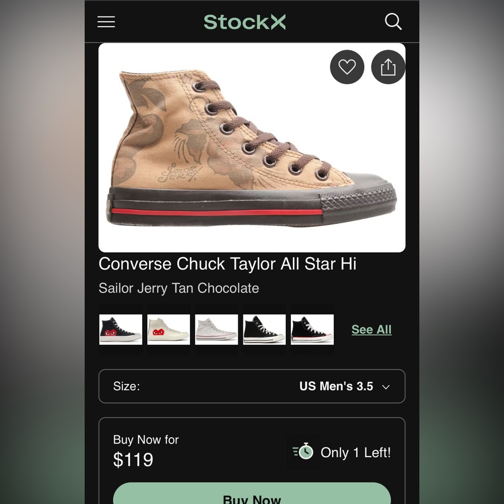 Converse Chuck Taylor CT Sail Jerry Hi in Tan and Chocolate